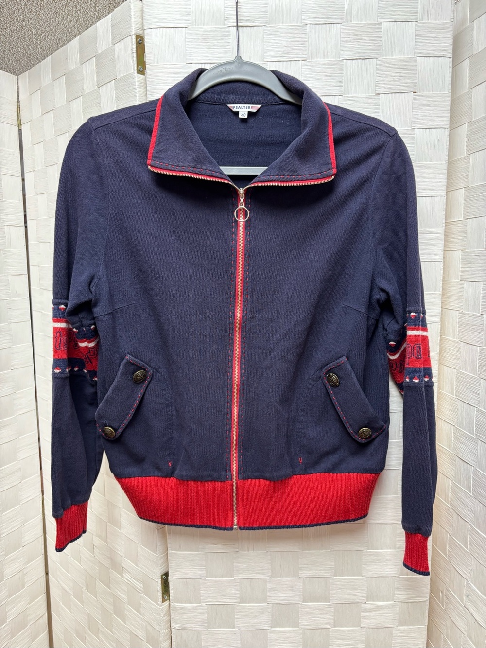 Psalter track style knit jacket size 40 size medium